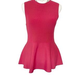 Theory Hot Pink Peplum Top size S with stretch EUC